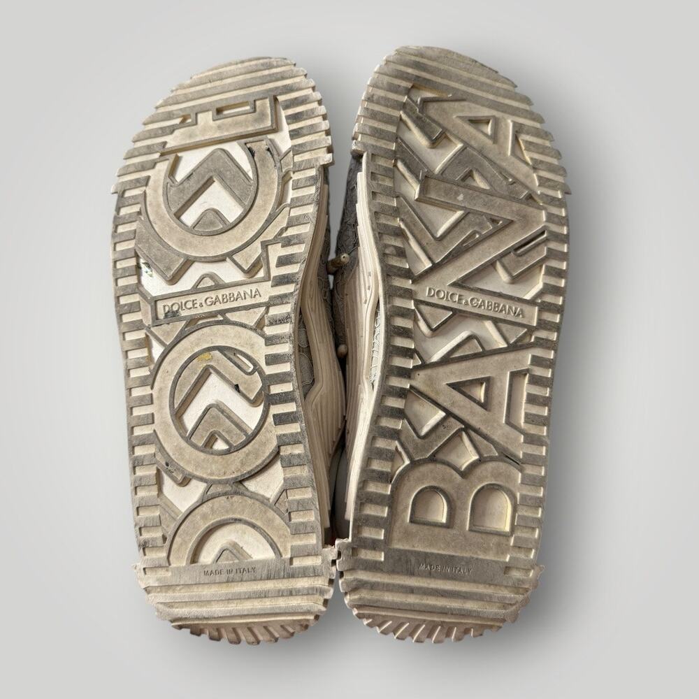 Dolce & Gabbana Lace Sneakers Beige Floral Made in Italy Women’s Size 40 - Picture 11 of 16